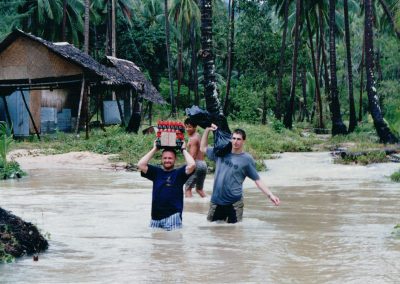 Helping locals after flood in Ko Pha Ngan